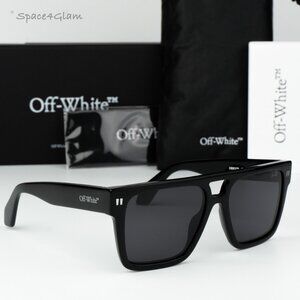 Off-White Women Sunglasses Black Grey Square OERI133 SPRINGFIELD 100 BRAND NEW